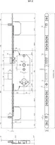 Technical drawing Panic security multi-point locking system 1859PE