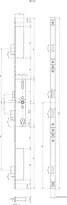 Technical drawing 1 mFlipLock basic panic security multi-point lock 23444PE