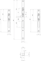 Technical drawing Face plate for passive leaf lock 24413-H-STW