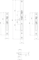 Technical drawing 1 Face plate for passive leaf lock 24413-M-STF