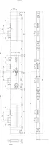 Technical drawing 1 mFlipLock panic security multi-point locking system 24444PE