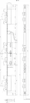 Technical drawing 1 mFlipLock access panic security multi-point lock, motorised 25574PE-SV