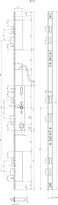 Technical drawing 2 mFlipLock access panic security multi-point lock, motorised 25574PE-SV