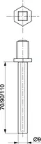 Technical drawing Profile interchangeable mandrill with fine thread M12 5496