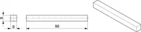 Technical drawing Square spindle 5961