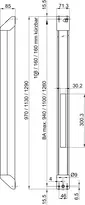 Technical drawing eBar 1.2, mechatronic actuating bar 5982