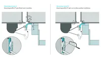 Technical drawing Mounting profile LP1, for doors with panic hardware FS_ROLLO_ZUSATZ_LP1