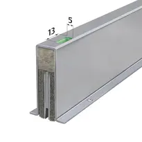 Planet BL mit ­Planet ­Bohrung 5 x 13 mm für Kantriegel (nur bis 2 mm Bleieinlage möglich,  Mindestlänge 400 mm)