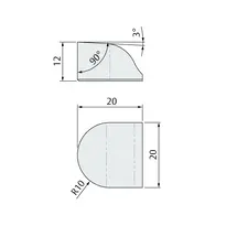 Technische Zeichnung Planet Pivot Auflauframpe, «Edelstahl» 902665