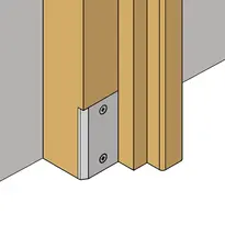 Einbaubeispiel Eckplattenset X3, Aluminium, montiert an Zarge