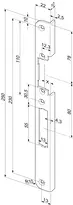 Technical drawing 2 Angled strike plate no. 11F sbl11F