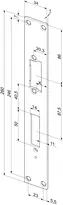 Technical drawing Flat strike plate no. 62C sbl62C