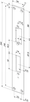 Technical drawing Flat strike plate no. 63C sbl63C