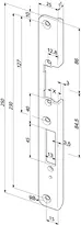 Technical drawing Angled strike plate no. 72B sbl72B