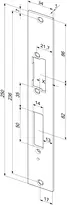 Technical drawing Flat strike plate no. 98C sbl98C