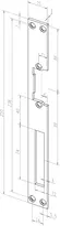 Technical drawing Flat strike plate no. 021 sbl021