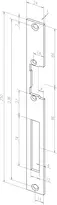 Technical drawing Flat strike plate no. 049 sbl049