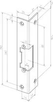 Technical drawing Short angled strike plate no. 097 sbl097
