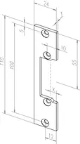 Technical drawing Flat strike plate -------10640-01