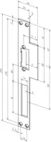 Technical drawing Flanged Strike Plate no. 14C sbl14C