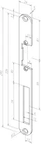 Technical drawing Flat strike plate no. 174 sbl174