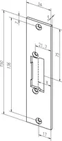 Technical drawing Short flat striking plate no. 21C sbl21C