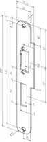 Technical drawing Flanged striking plate no. 24C sbl24C