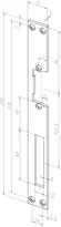 Technical drawing Flat strike plate no. 283 sbl283