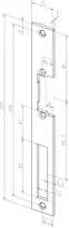Technical drawing Flat strike plate no. 350 sbl350
