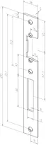 Technical drawing Flat strike plate no. 358 sbl358