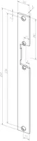 Technical drawing Flat strike plate no. 385 sbl385