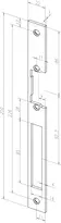 Technical drawing Flat strike plate no. 444 sbl444