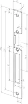 Technical drawing Flat strike plate no. 445 sbl445
