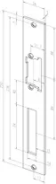 Technical drawing Flat strike plate no. 520 sbl520