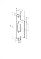 Technical drawing Flanged strike plate no. 53A sbl53A