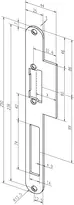 Technical drawing Flanged Strike Plate no. 59B sbl59B