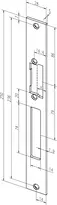 Technical drawing Flat Strike Plate no. 62B sbl62B