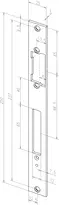 Technical drawing Flat strike plate no. 712 sbl712