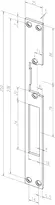 Technical drawing Flat strike plate no. 814 sbl814