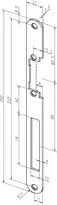 Technical drawing Flat striking plate no. 82B sbl82B