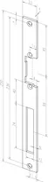 Technical drawing Flat strike plate no. 855 sbl855