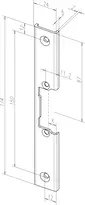 Technical drawing U-shaped strike plate no. 936 sbl936