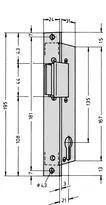 Technical drawing 1 Electric strike 91405ZY---02F34