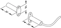 Technical drawing Flange reed contact 10382A-6-----00