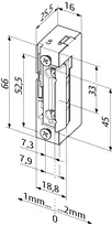 Technical drawing Electric strike 138.505-----###