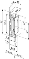 Technical drawing Electric strike 118E505-----###