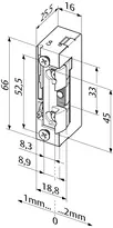 Technical drawing Electric strike 118E130-----###
