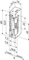 Technical drawing Electric strike 148E530-----###