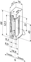 Technical drawing Electric strike 118EK-------###