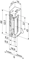 Technical drawing Electric strike 118K--------###
